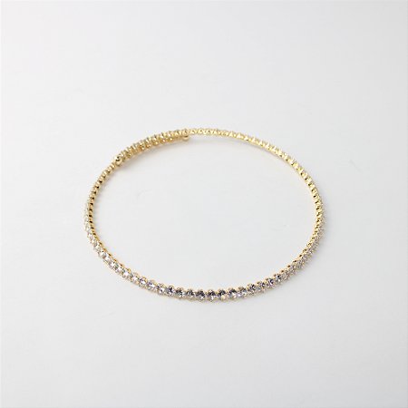 Colar Gargantilha Riviera de Metal com Zircônias Cristais