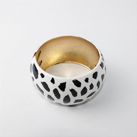 Pulseira Bracelete Largo de Metal Esmaltado Animal Print