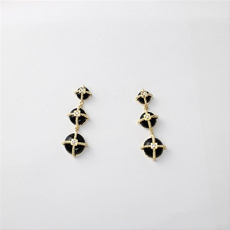 Brinco Metal Degradê Preto e Dourado