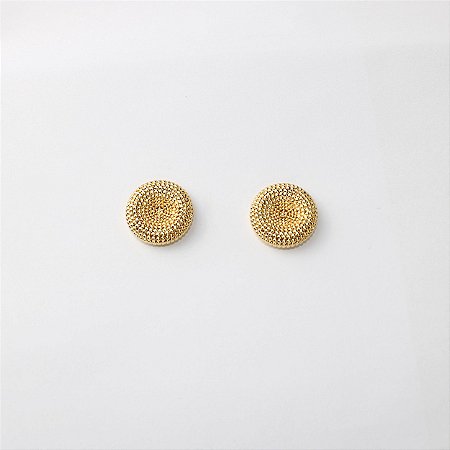 Brinco Metal Botão Dourado