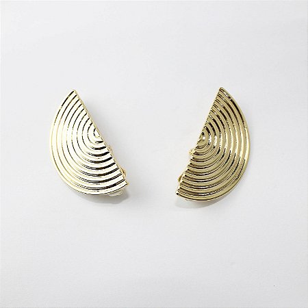 Brinco Metal Pressão Meia Lua Dourado