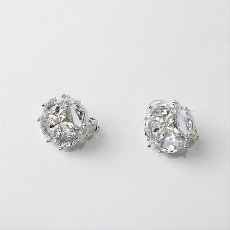 Brinco Metal Zircone Esfera Cravejada