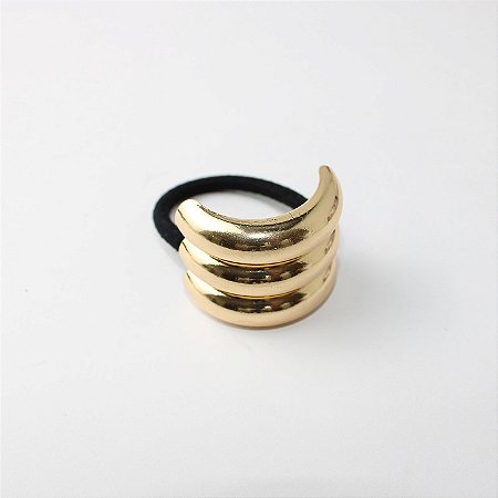 Elástico de Cabelo Metal Curvo Dourado