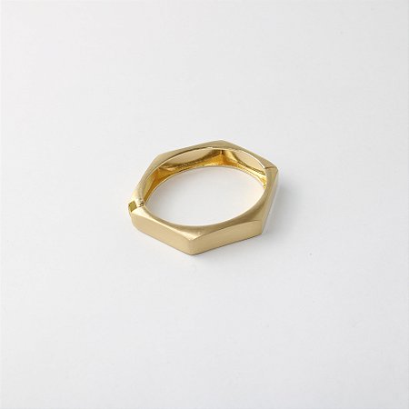Pulseira Bracelete de Metal Geométrico Fosco