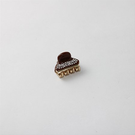 Prendedor Mini Piranha de Cabelo em Resina com Strass