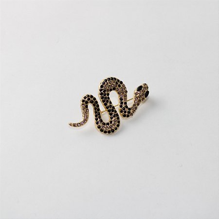 Broche de Metal Cobra com Strass