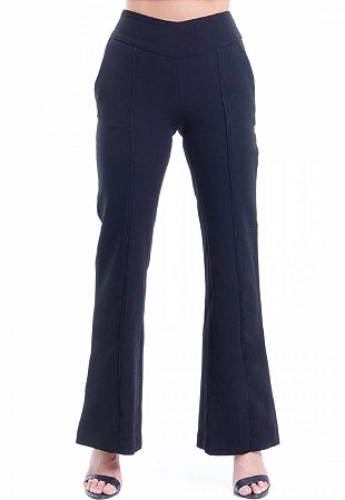 calça social flare cintura alta