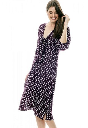 vestido midi em viscose