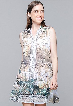 vestido chemise sem manga