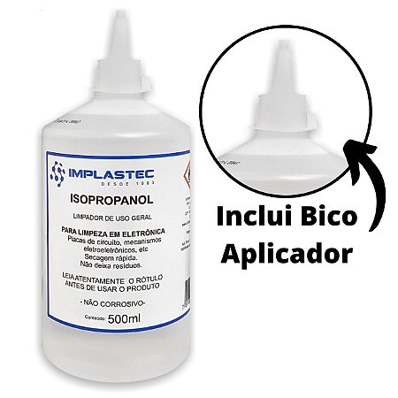 Álcool Isopropílico 500ml Implastec (Isopropanol) com 99,8% de pureza