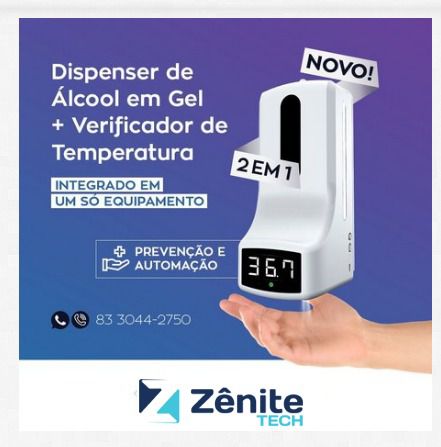 Termômetro com Dispenser de Álcool em Gel - Z9