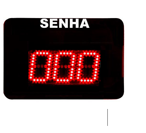 Painel de Senha  7 cm 3 dígitos - Função  Espelhamento de senhas com antena de comunicação 2,4ghz - Painel Espelho