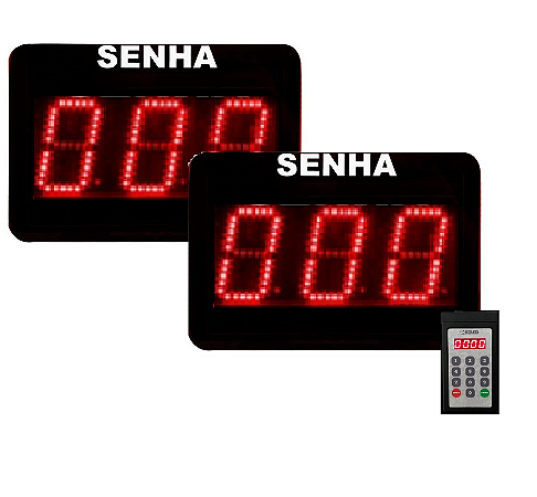 Kit 2 Telas Painel de Senha 12 cm com Teclado Senha Aleatoria Lanchonetes
