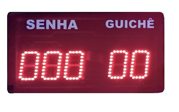 Painel Guiche Eletronico e Senha com 4 Controles Atendimento