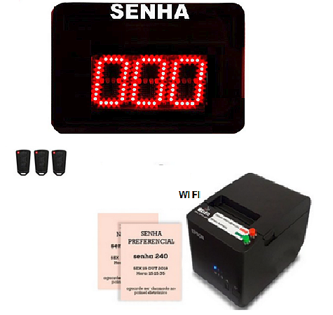 Orientador de Filas Painel de Senha com Impressora Preferencial compacto painel digito de 7 cm