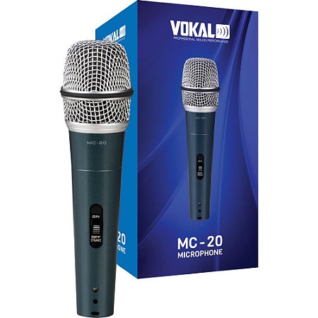 Microfone Vokal Mc20 com fio + bolsa suporte e plug 11367