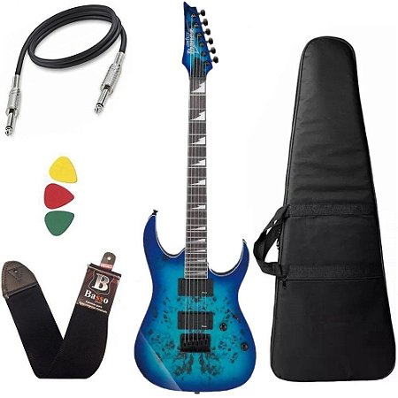 Kit Guitarra Ibanez Grgr221pa Azul Capa Regulada luthier