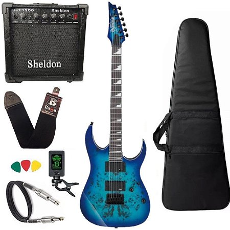 Guitarra Ibanez Grgr221pa Azul + amplificador kit completo