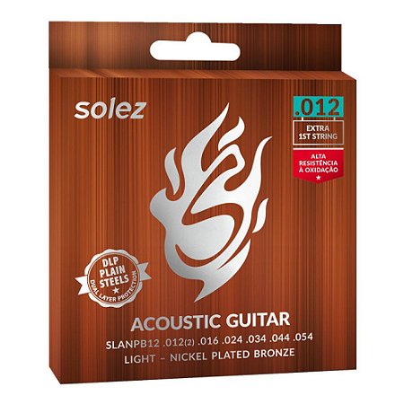 Encordoamento Violão Aço 012 Solez Nickel Bronze SLANPB12