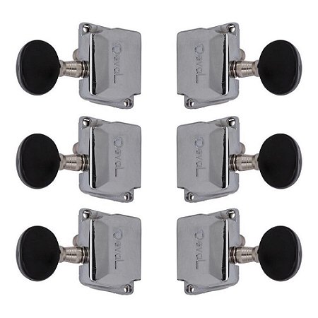 Tarraxa Deval Para Guitarra 704pt Semi-blindada 3+3 AGH7060