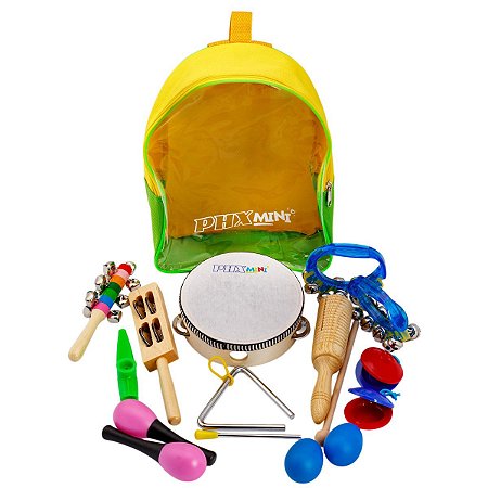 Kit Bandinha 10 instrumentos infantil e mochila TZ10-1 - Phx
