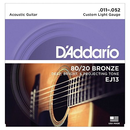 Encordoamento Violão Aço 011 Daddario Ej13 Bronze