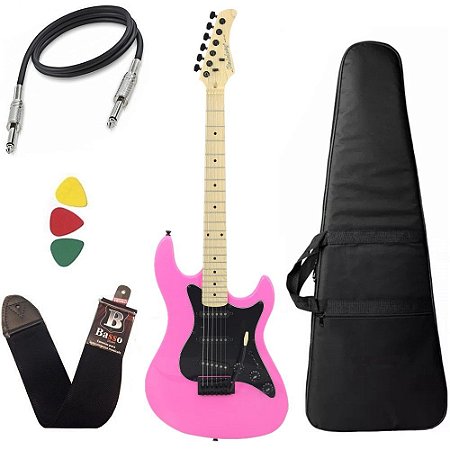 Kit Guitarra Strinberg Sts100 Rosa Pink PK Capa