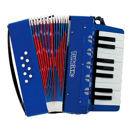 Mini Acordeon Turbo Turbinho 8 Baixos Azul Sanfona