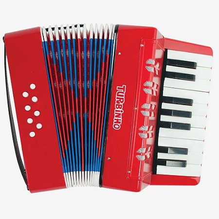 Mini Acordeon Turbo Turbinho 8 Baixos Vermelho Sanfona