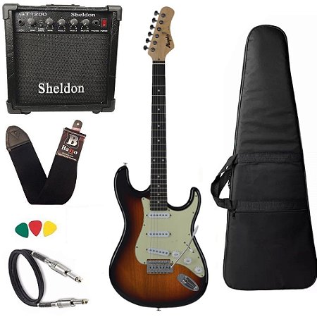 Kit Guitarra Estudante Tagima Memphis mg30 Sunburst + caixa c/ garantia Nf
