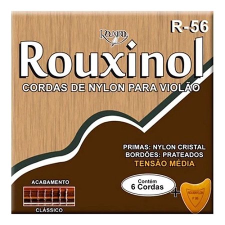 Encordoamento Rouxinol Violão Nylon Cristal Prateada Média Tensão R56