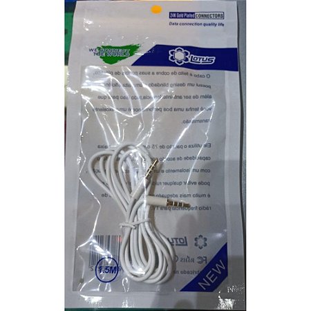 Cabo de aúdio P3 P3 1,5m 33904 p/ amplificador borne Vorax