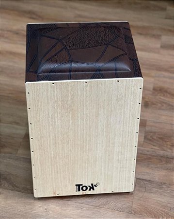 Cajon Elétrico Nobre Tok Marrom/Natural com Bongô embutido