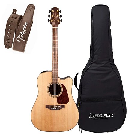 Kit Violão Takamine GD93CE N Correia Couro Bag Luxo