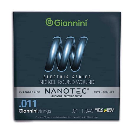 Encordoamento Giannini Guitarra 011 Nanotec GEEGST