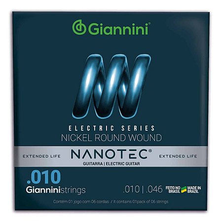 Encordoamento Giannini Guitarra 010 Nanotec 25597