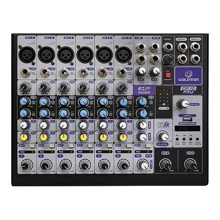 Mesa de Som 10 canais Waldman Cp-10fxu c/ efeito