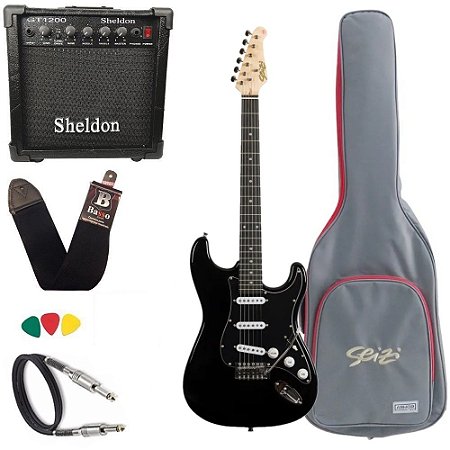 Kit Guitarra Seizi Vintage Shinobi SSS Amplificador