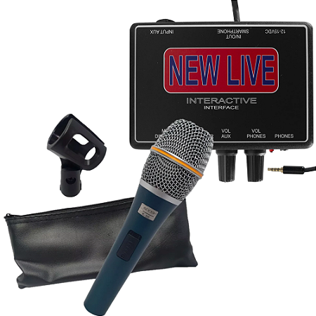 Kit Beca gravação interface + microfone + acessórios