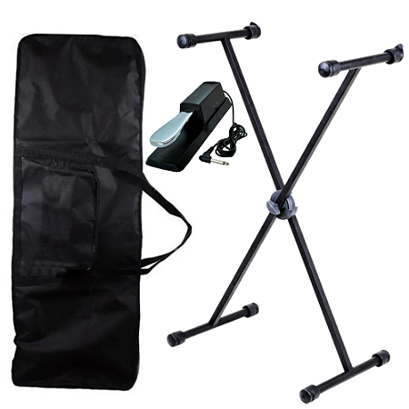 Kit Teclado Casio 5/8 capa 95x35x14 + Suporte Pedestal + Pedal Sustain