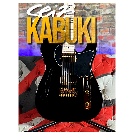 Guitarra Seizi Katana Kabuki Ltd Black Gold thinline