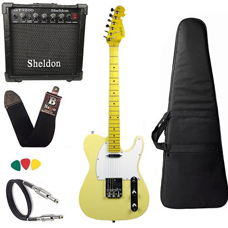 Kit Guitarra Phx TL-2 Telecaster Vintage Creme Amplificador