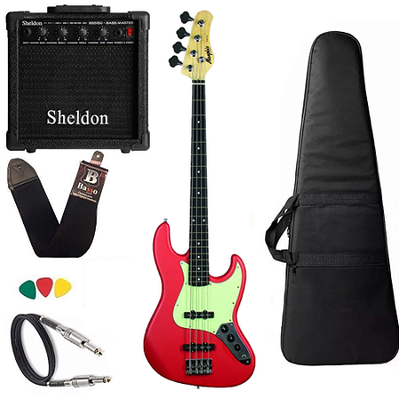 Kit Baixo Tagima Memphis MB50 FRS Vermelho 4 cordas Amplificador