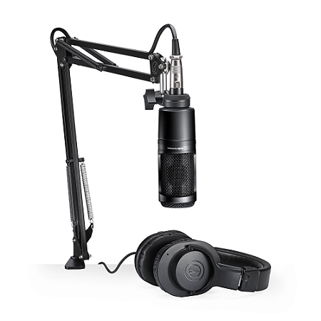 Microfone condensador Audio Technica AT2020 + Fone de Ouvido ATH-M20X