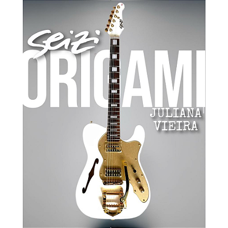 Guitarra Seizi Vintage Origami Gold Olympic White Juliana Vieira