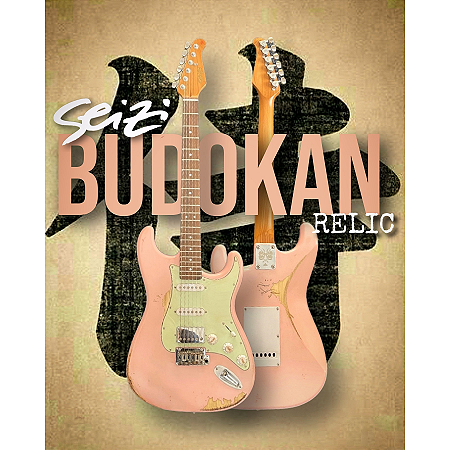 Guitarra Seizi Relic Vintage Budokan HSS Relic Shell Pink