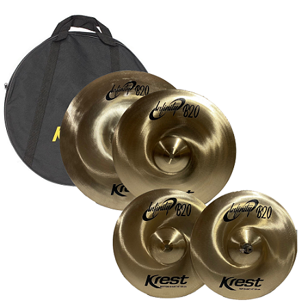 Kit Set pratos Krest Infinity B20 Hihat 14 Crash 16 Ride 20 + Bag