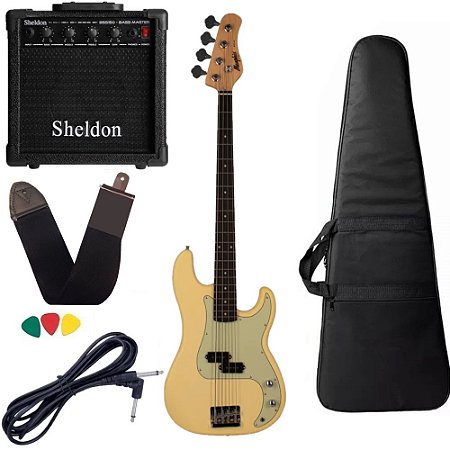 Kit Baixo Tagima Memphis Mb40 Branco Amplificador completo