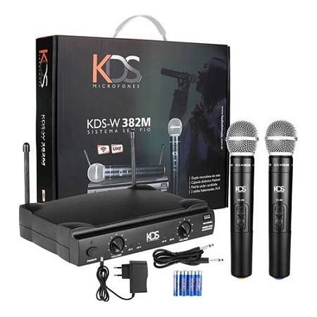 Microfone para igreja Kadosh sem Fio Duplo de mão Uhf Kds-W382M