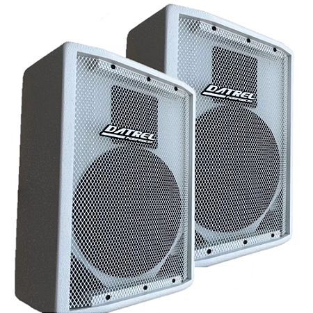 Kit Caixa amplificada Branca Igreja Ativa + Passiva Datrel 12 500w